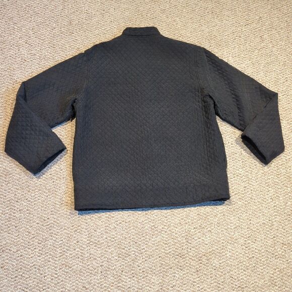 Vintage Laissez Faire Quilted Barn Chore Jacket Womens Small Black Silk Pockets - Picture 5 of 8